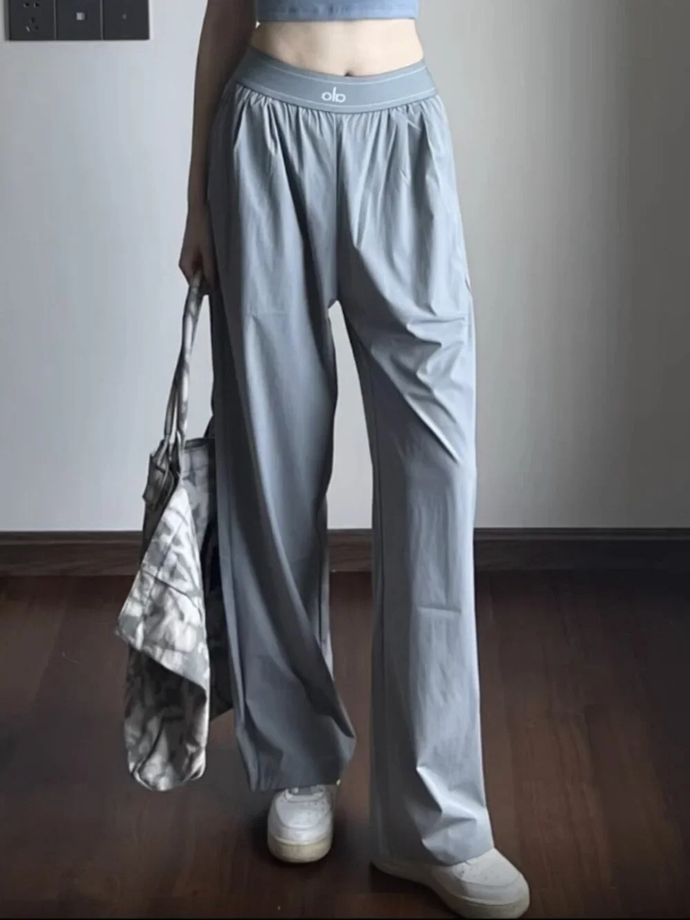 ALO Yoga Regular Steel Grey Straight Leg Trouser Easy Everyday Comfy Pants🕊